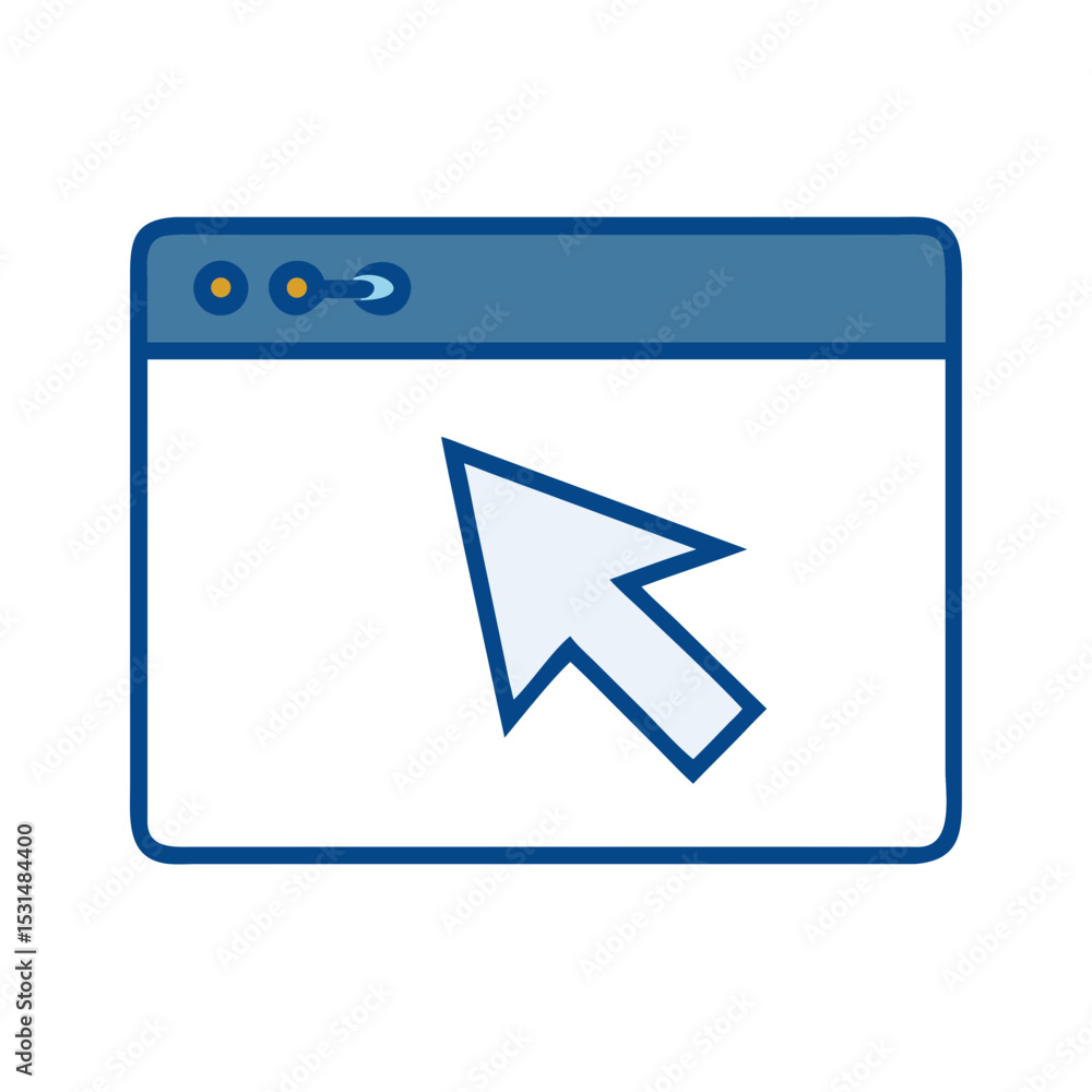 Poster cursor navigating within a browser window on a computer screen