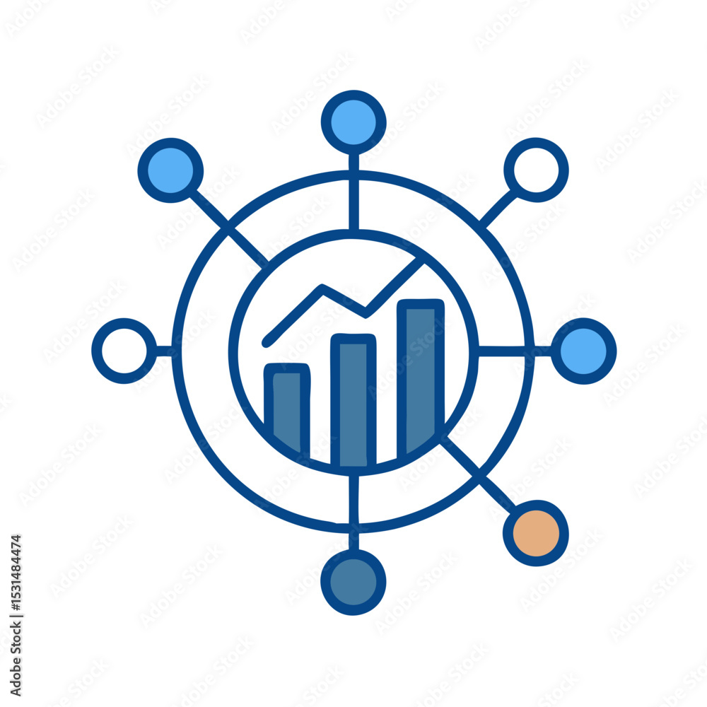 Poster data analytics visualization highlighting trends and insights