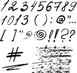 handwritten letters and numbers for school design