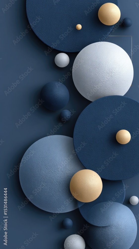 Aufkleber vivid geometric shapes blend from dark to light blue on a contrasting background, showcasing depth a