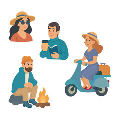 Flat Leisure & Travel Characters