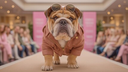  Canine Model Struts Down Fashion Runway Adorable Bulldog Owns The Catwalk Now