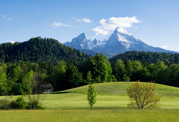 View at the Watzmann from Bischofswiesen