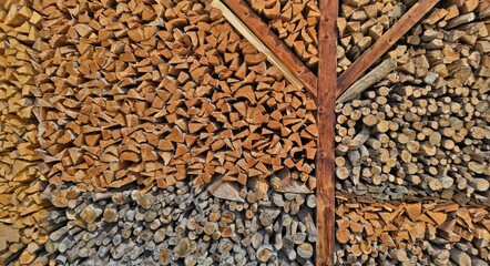 large pile of wood