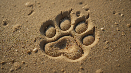 Summer footstep prints on the sandy beach trace a serene path along the water's edge