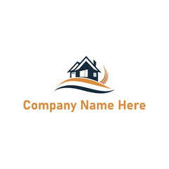 Fototapeta premium elegant-silhouette-of real estate logo with location