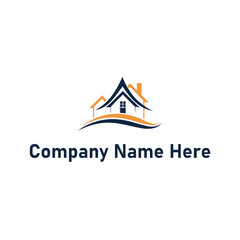 elegant-silhouette-of real estate logo with location