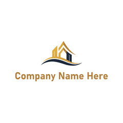 elegant-silhouette-of real estate logo with location