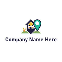 elegant-silhouette-of real estate logo with location