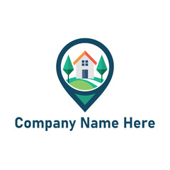 elegant-silhouette-of real estate logo with location