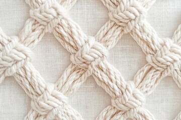 DIY macrame wall hanging in progress with soft cotton ropes