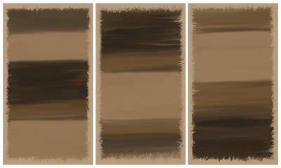 Modern interior triptych. The picture is painted by hand on a tablet.