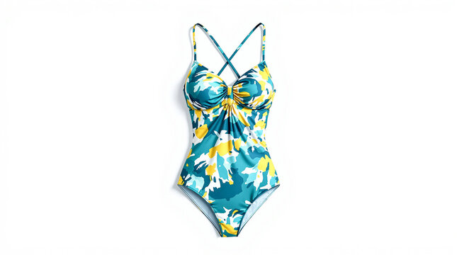 blue bikini isolated on white background