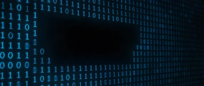A digital display representing a product recall with binary code in the background, highlighting the importance of information transparency in technology and consumer safety.