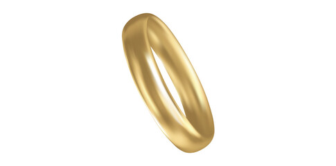 Stunning Gold Wedding Ring Vector Illustration.	