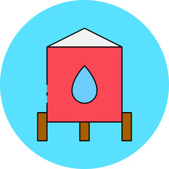 Water tank single icon vector illustration