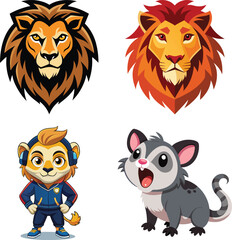 Cute Cartoon Lion  Cute character design of the lion

