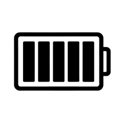 Full Battery Charge Level Icon Vector - Power Indicator Symbol