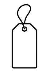 Blank Retail Price Tag Outline Vector - Customizable Black and White Label