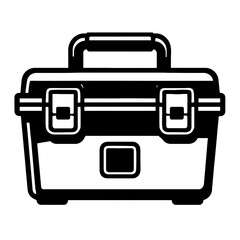 Solid Black Toolbox Icon - Essential for Hardware, Repair, and DIY Equipment Storage