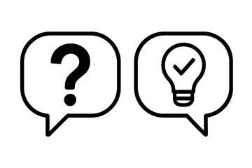 Question and Answer Idea Bubble Icons - Problem Solving Concept