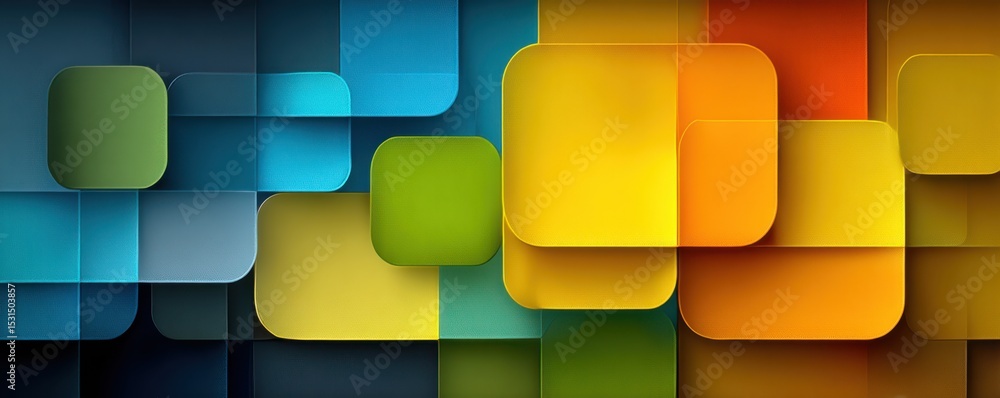 Poster abstract colorful geometric background with overlapping rectangles and vibrant tones