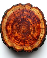 Close-up of a polished tree trunk slice
