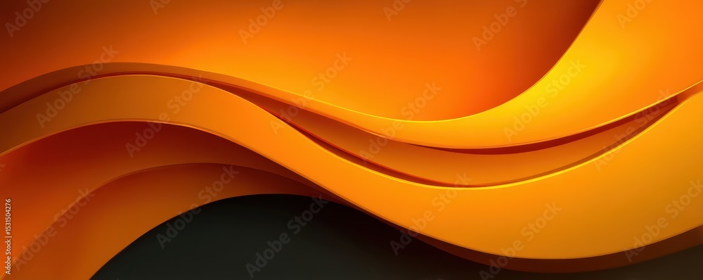 Poster abstract orange wave design with smooth curves and dynamic gradient pattern