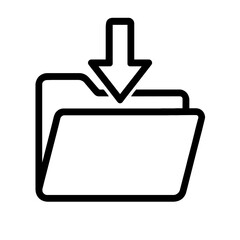 Fototapeta premium Folder Download Vector Icon - Symbol for Saving Files, Data Transfer, or Archiving
