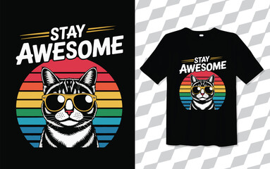 Stay Awesome T shirt modern and trendy typography Tshirt designs, T-shirt design with typography, Famous quotes t-shirt design, apparel and clothing, Black