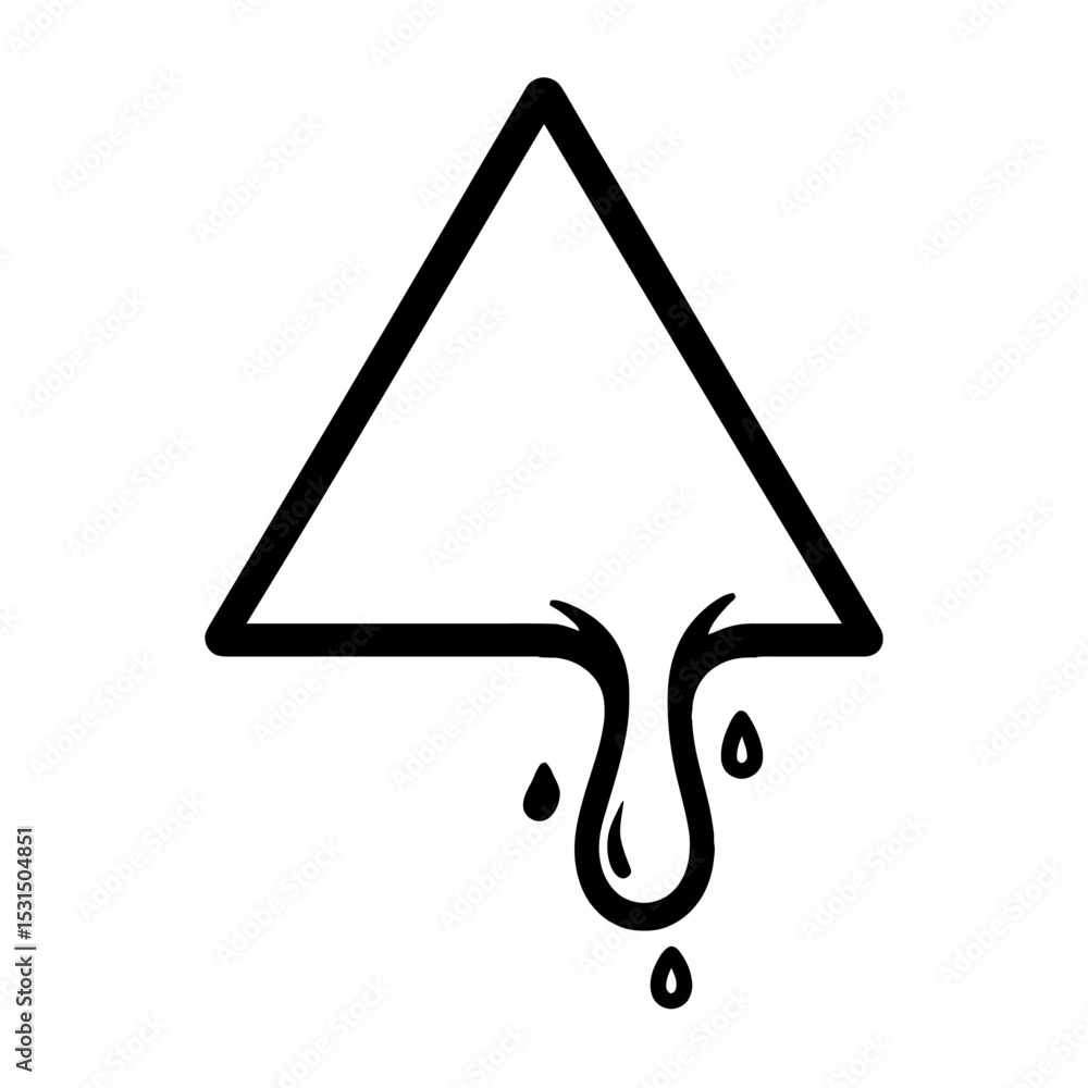 Poster dripping triangle abstract vector icon - design element for liquid, melt, or abstract concepts