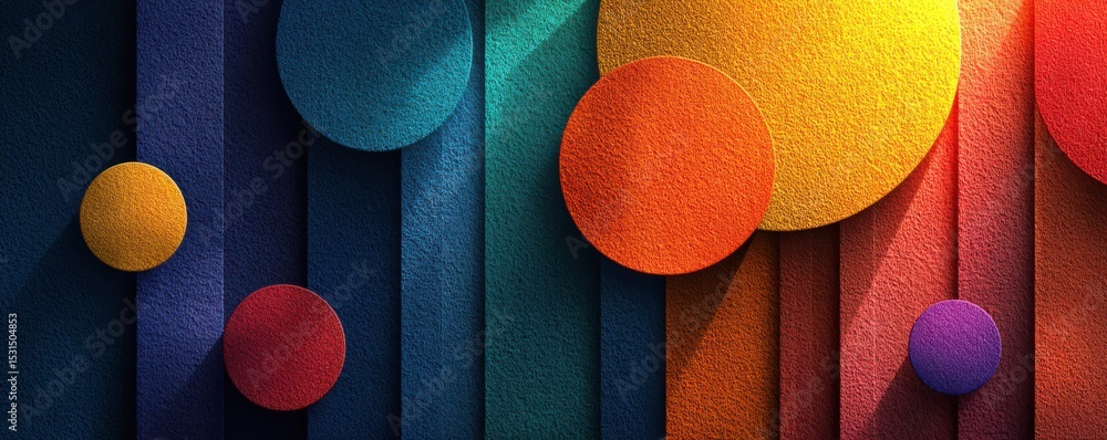 Aufkleber abstract colorful circular shapes embedded in a textured gradient background