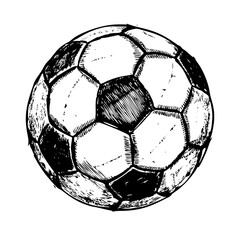 Hand-Drawn Old-Style Football Illustration with Distressed Panels in Inked Style