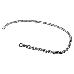 Long curved chain with thin metal links