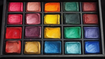 Chalk Box. Abstract Art with Colourful Chalk in Isolated Background