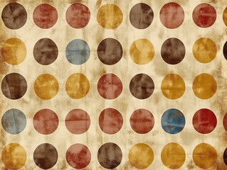 Brown Polka Dot Background. Vintage Grunge Paper with Decorative Dots
