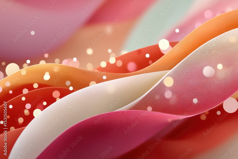 Poster colorful abstract wave background with sparkling light particles and gradients