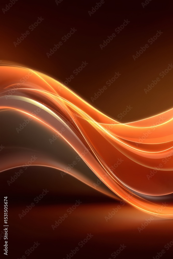 Aufkleber abstract orange and red flowing lines with a glowing luminous effect