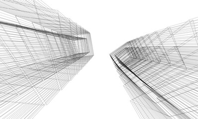 Architectural building. Design background vector illustration