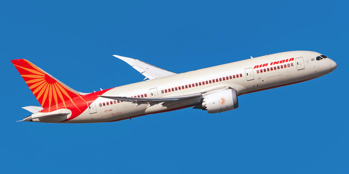 Ahmedabad, India - June 12, 2025: Air India Boeing 787-8 Dreamliner