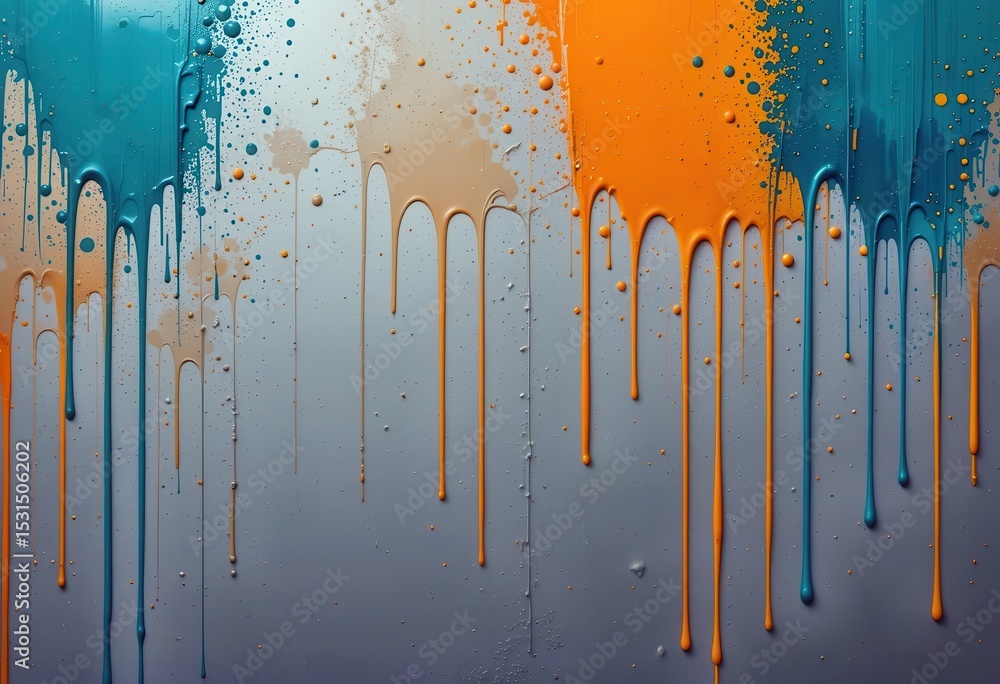 Poster dynamic color drips create a captivating backdrop for computer screens