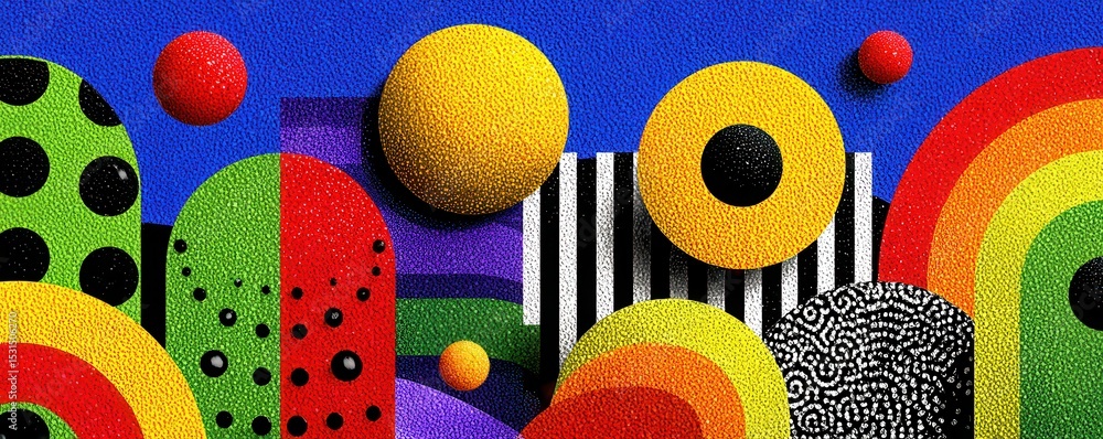 Poster colorful geometric pattern with abstract shapes and vibrant design elements