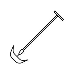 hoe plough line art on white background