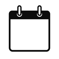 Black and White Calendar Icon Vector - For Dates, Appointments, and Event Planning