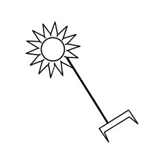 solar thresher line art on white background