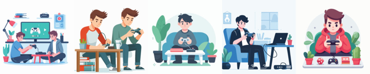 vector of characters playing game