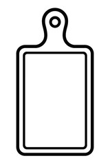 Black and White Outline Icon of a Cutting or Chopping Board