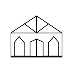 polyhouse line art on white background