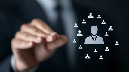 A human resources team consisting of members with different expertise, developing a comprehensive talent management strategy on a shared digital platform, highlighting workforce planning, employee