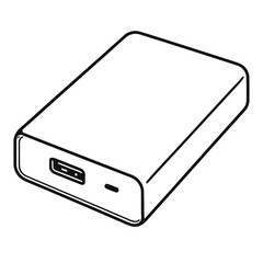 Simple Black and White USB Adapter Icon - Connectivity or Dongle Symbol